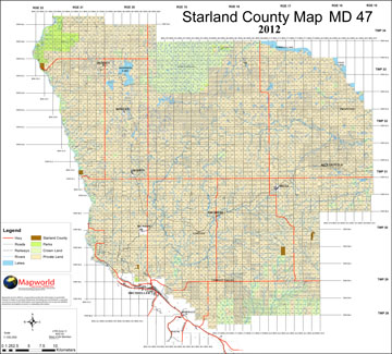 starland maps map alberta md47 ca wall